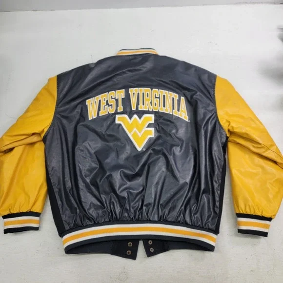 Vintage West Virginia Mountaineers Varsity Lettermans Jacket Steve & Barrys Sz L